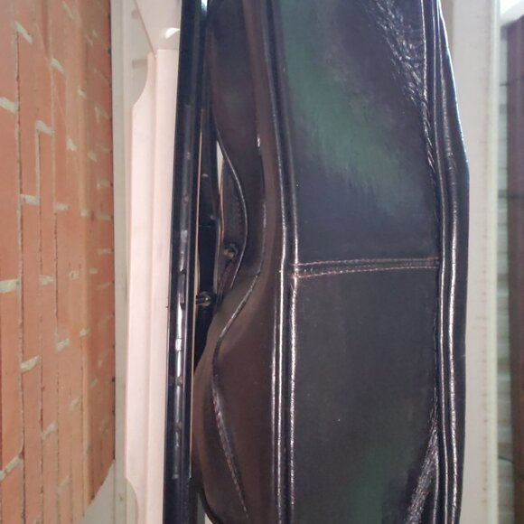 BNWT DE CASTA Colombiano made black leather satchel / shoulder in classic black - Picture 5 of 10